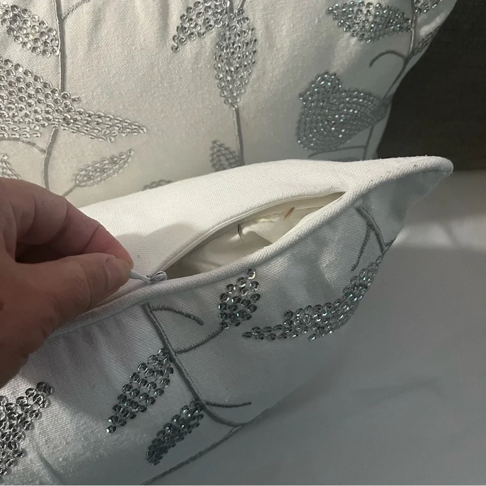 Gray Bird Pattern Throw Pillows